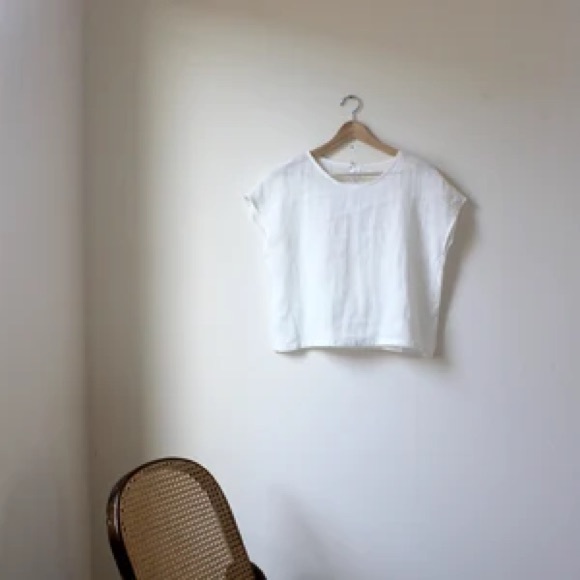 Found Path Goods White TERRA Linen Top - Picture 1 of 3